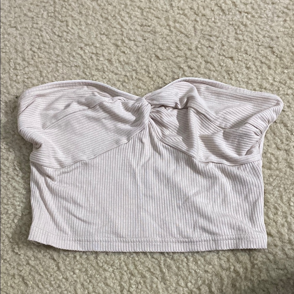 Ribbed Knot Front Crop Top